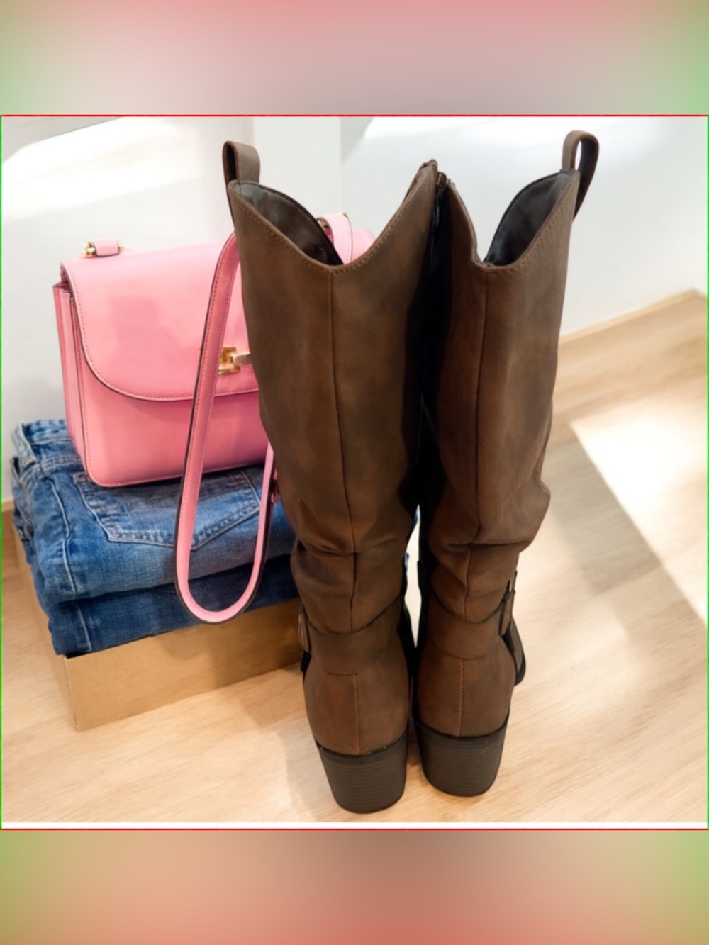 Camden Layne Brown Heeled Boots - Picture 3 of 5